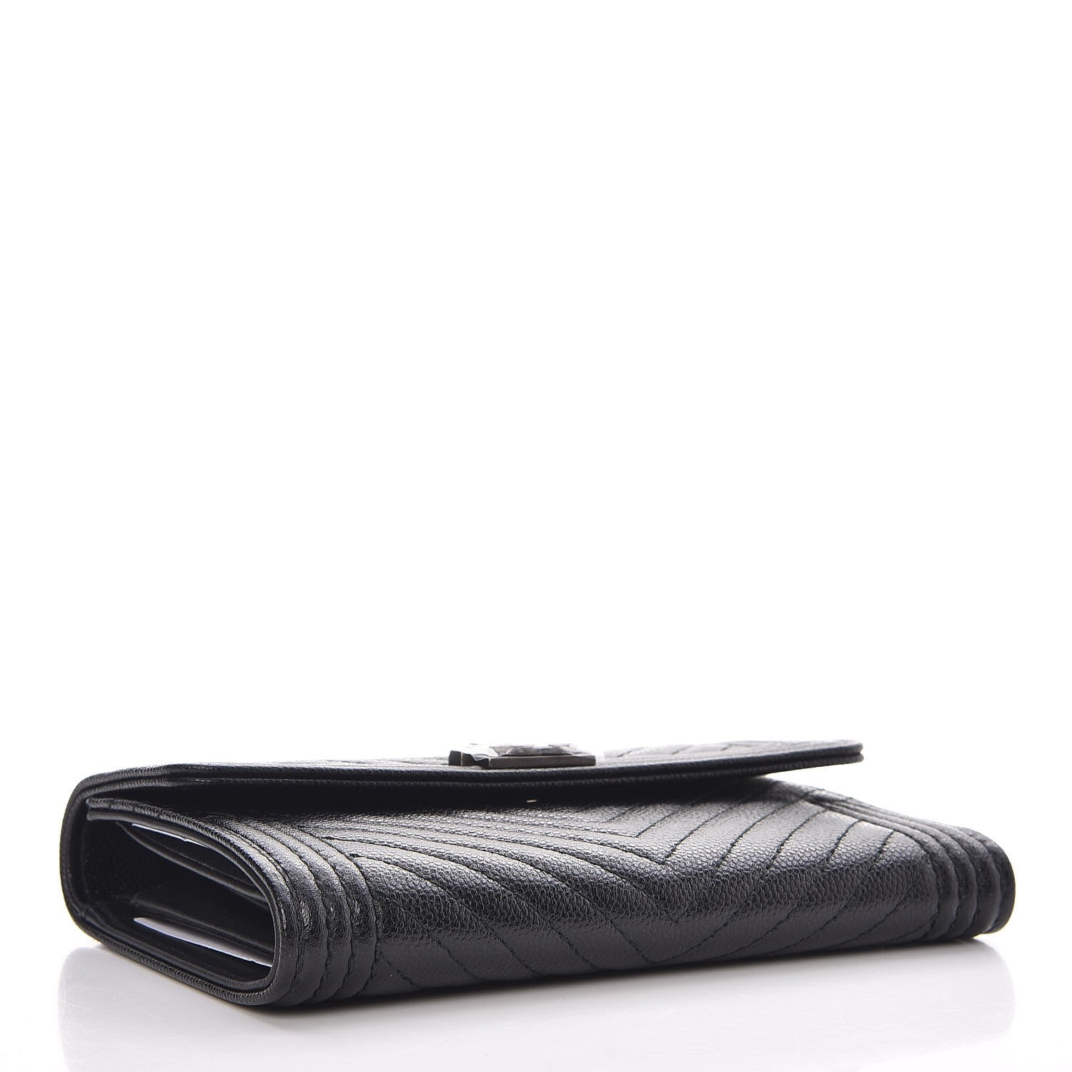 Chanel Caviar Chevron Quilted Medium Boy Flap Wallet Black 4 of 8
