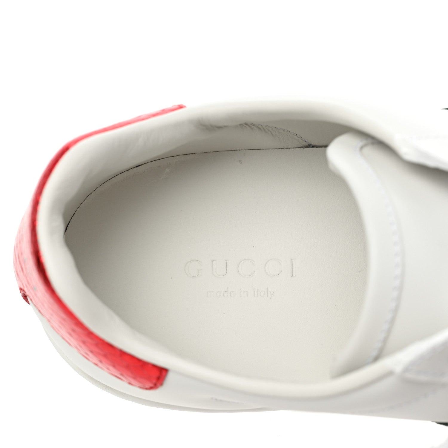 Gucci Calfskin Ayers Bee Embroidered Womens Ace Sneakers 37 White Green 8 of 10