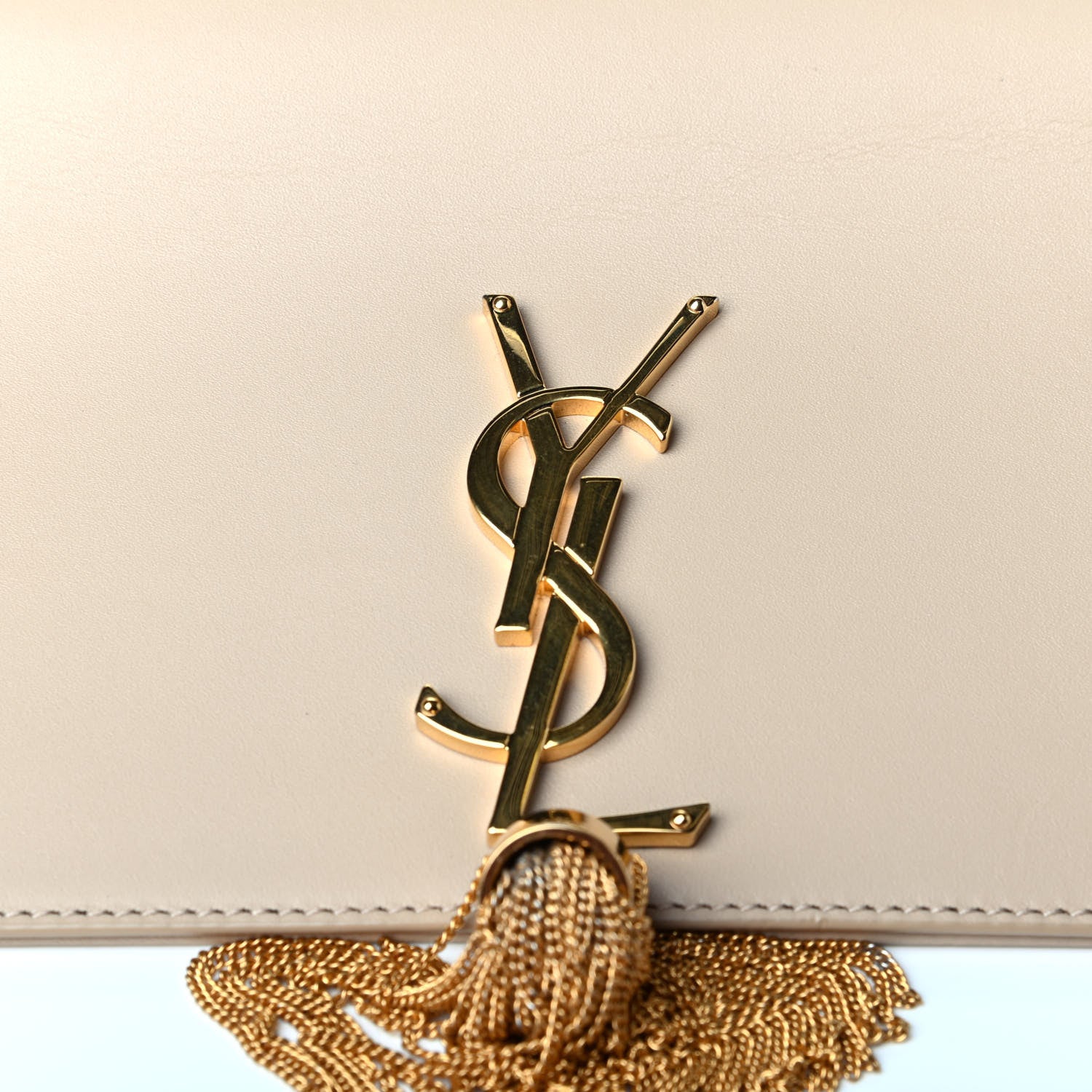 Saint Laurent Smooth Calfskin Medium Classic Monogram Kate Tassel Satchel Sea Salt 7 of 7