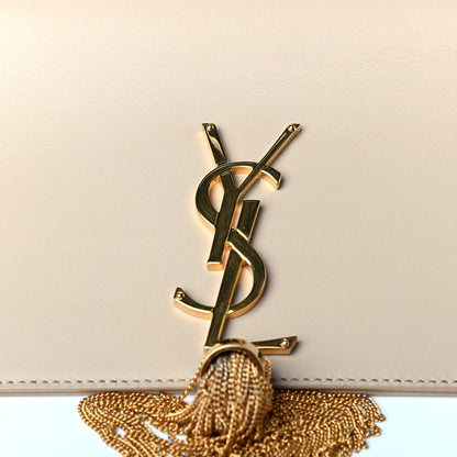 Saint Laurent Smooth Calfskin Medium Classic Monogram Kate Tassel Satchel Sea Salt 7 of 7