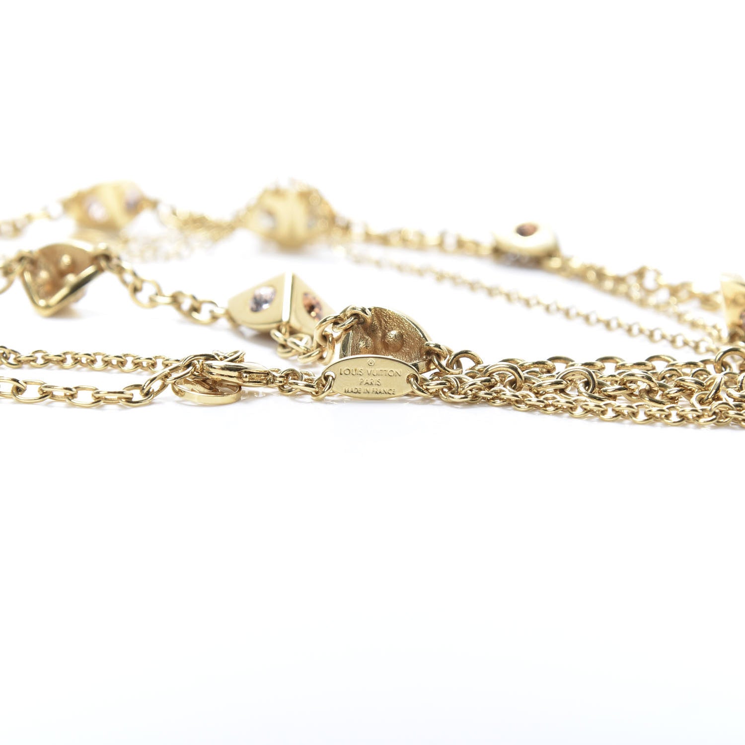Louis Vuitton Trunkies Strass Necklace Gold 4 of 5