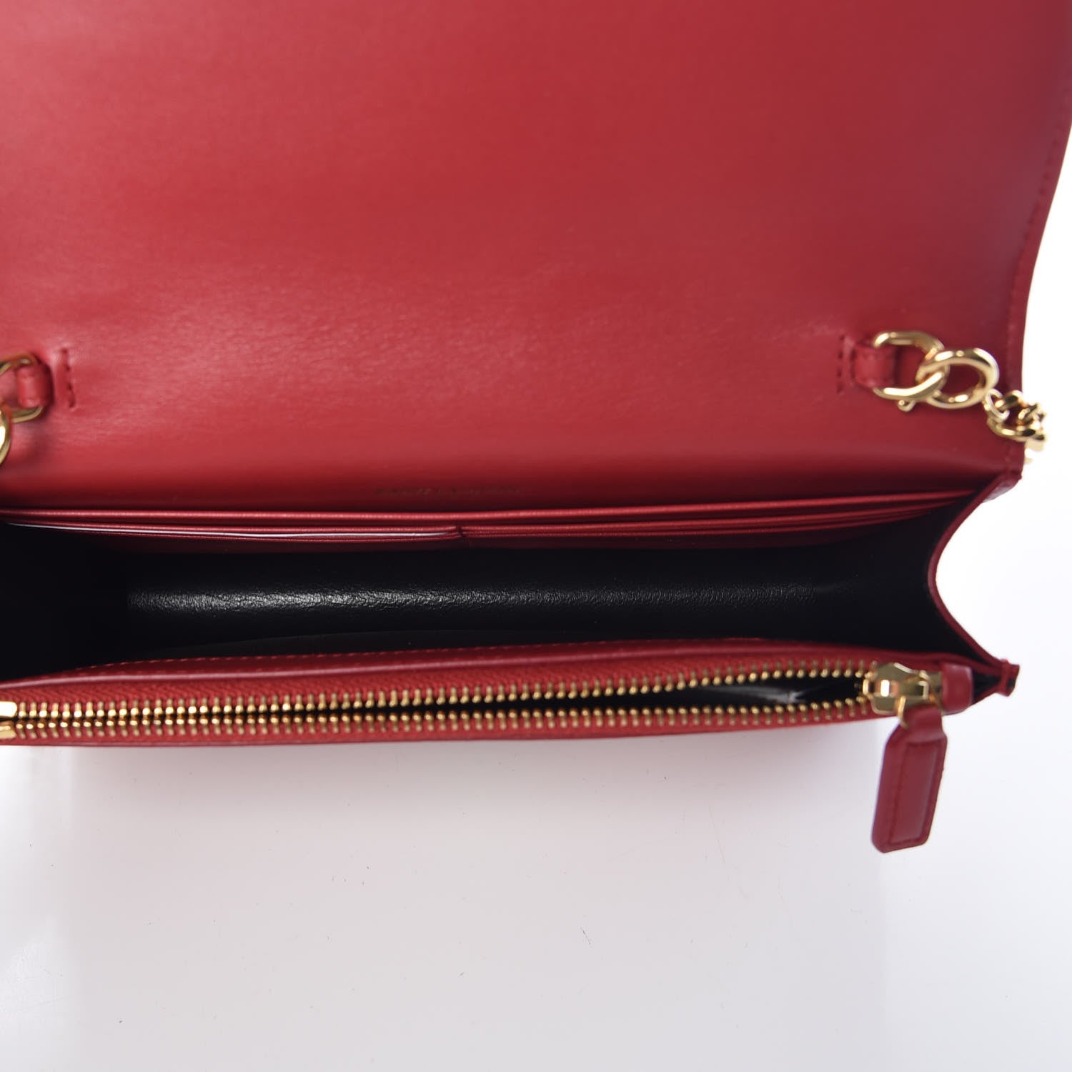Saint Laurent Smooth Calfskin Classic Monogram Kate Tassel Chain Wallet New Lipstick 5 of 7