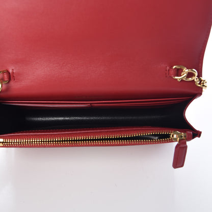 Saint Laurent Smooth Calfskin Classic Monogram Kate Tassel Chain Wallet New Lipstick 5 of 7