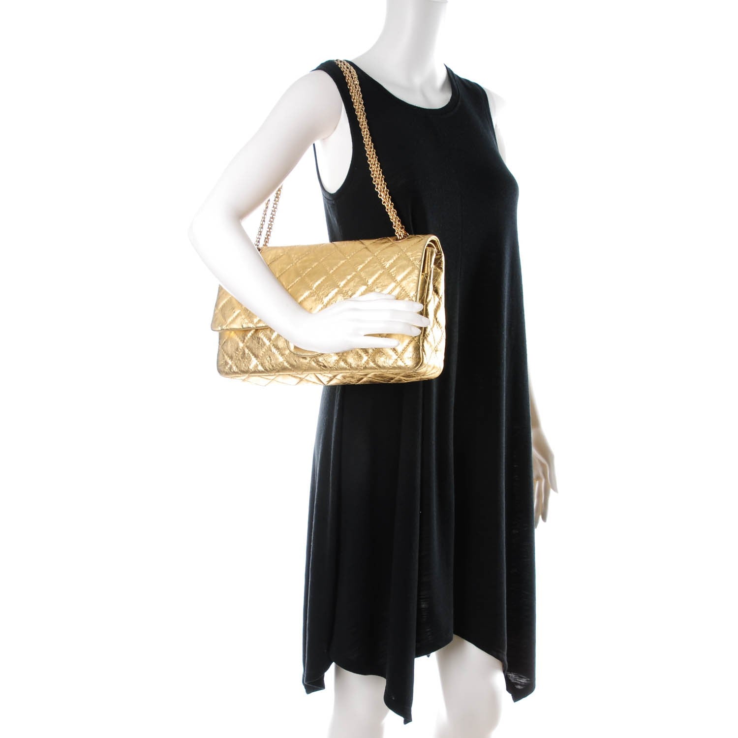 Chanel Metallic Aged Calfskin Quilted 2.55 Reissue 227 Flap Gold 2 of 7