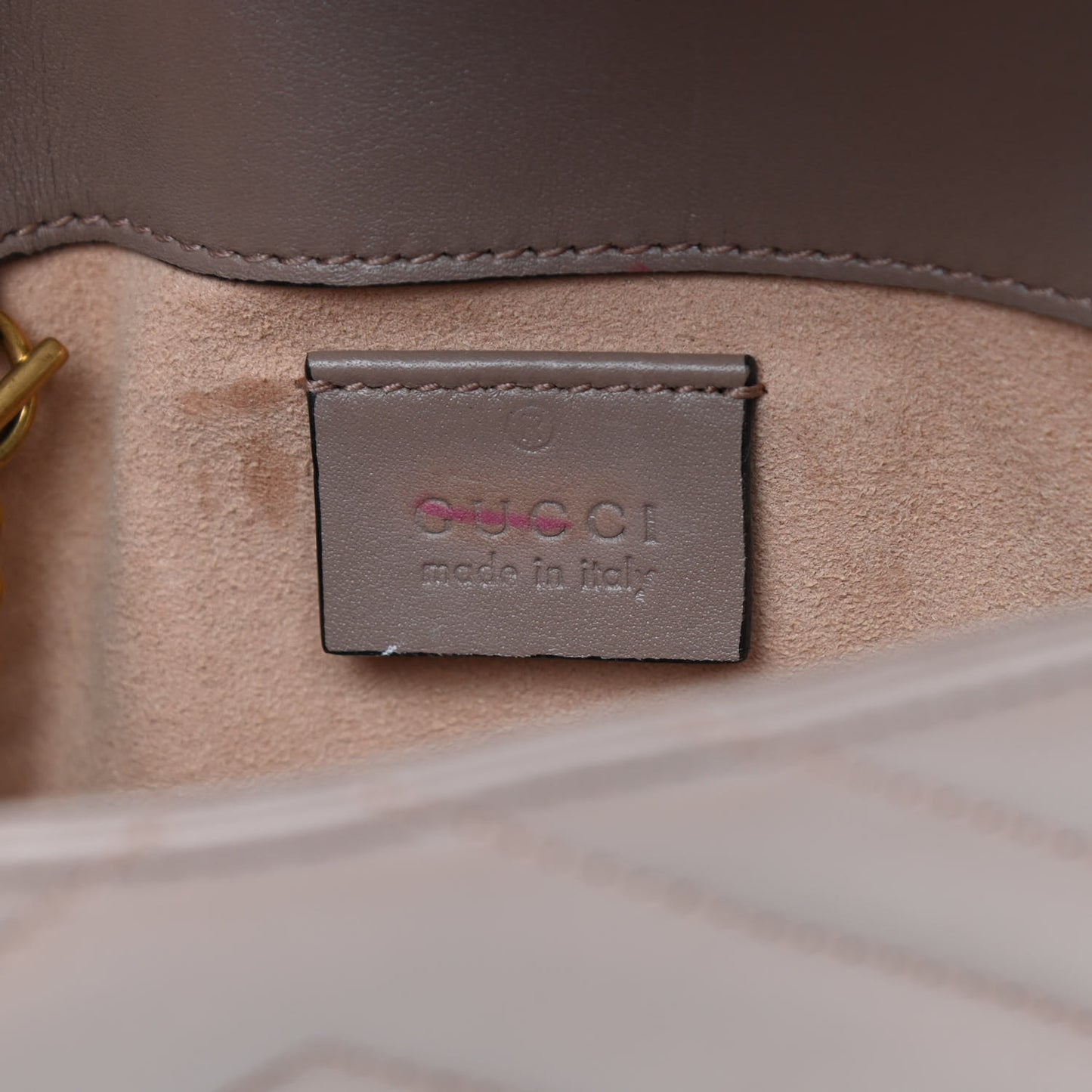 Calfskin Matelasse Super Mini GG Marmont Shoulder Bag Porcelain Rose