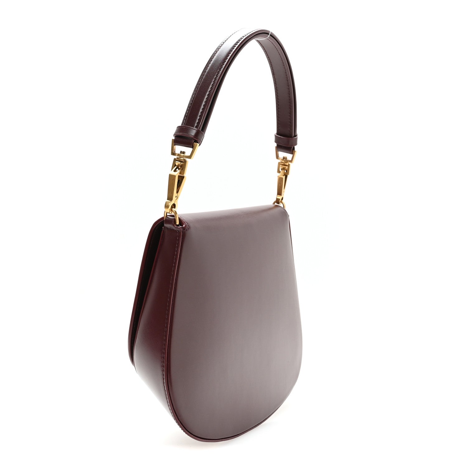 Saint Laurent Box Calfskin Mini Voltaire Top Handle Bag Cabernet 3 of 10