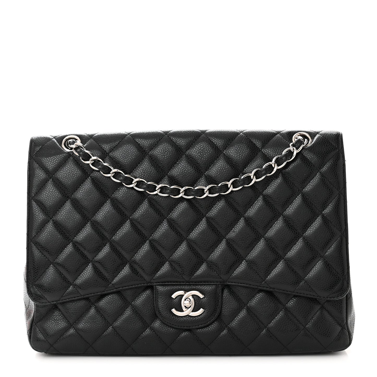 Caviar Quilted Maxi Single Flap Black
