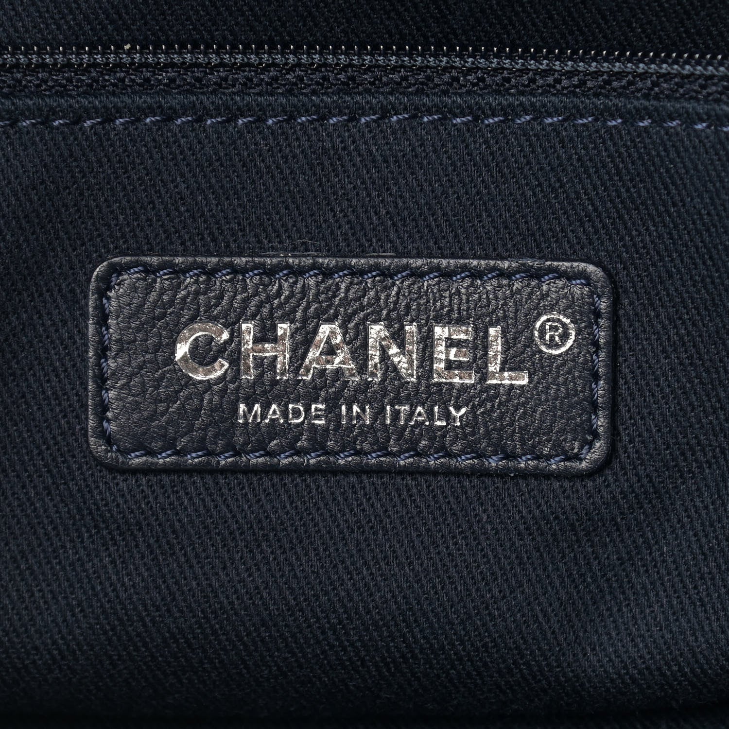 Chanel Denim Small Deauville Tote Blue Orange 6 of 9