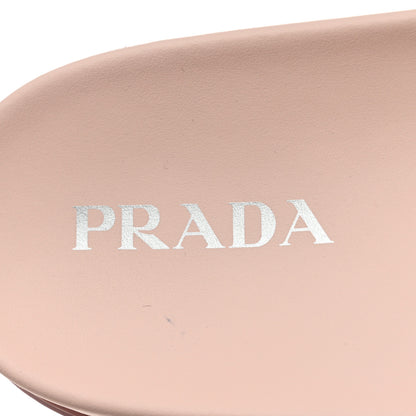Prada Shearling Metal Triangle Logo Lug Sole 20mm Slide Sandals 41 Orchidea 7 of 11