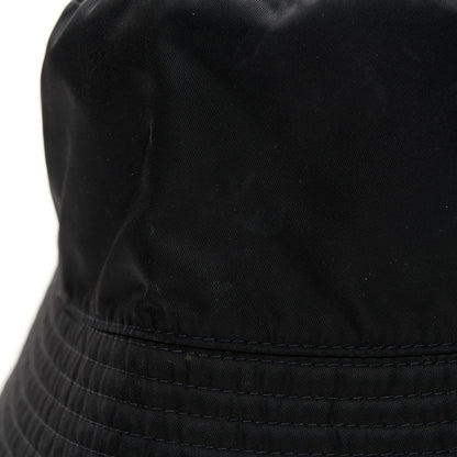 Prada Re-Nylon Metal Triangle Logo Womens Bucket Hat S Black 11 of 11
