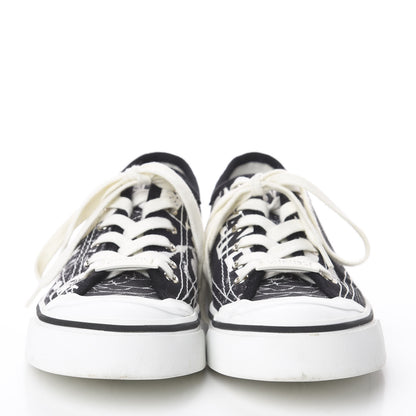 Chanel Printed Fabric Low Top Logo Sneakers 38.5 White Black 2 of 7