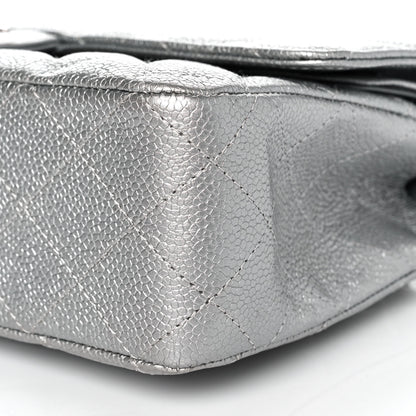 Chanel Metallic Caviar Quilted Medium Double Flap Silver 9 of 10