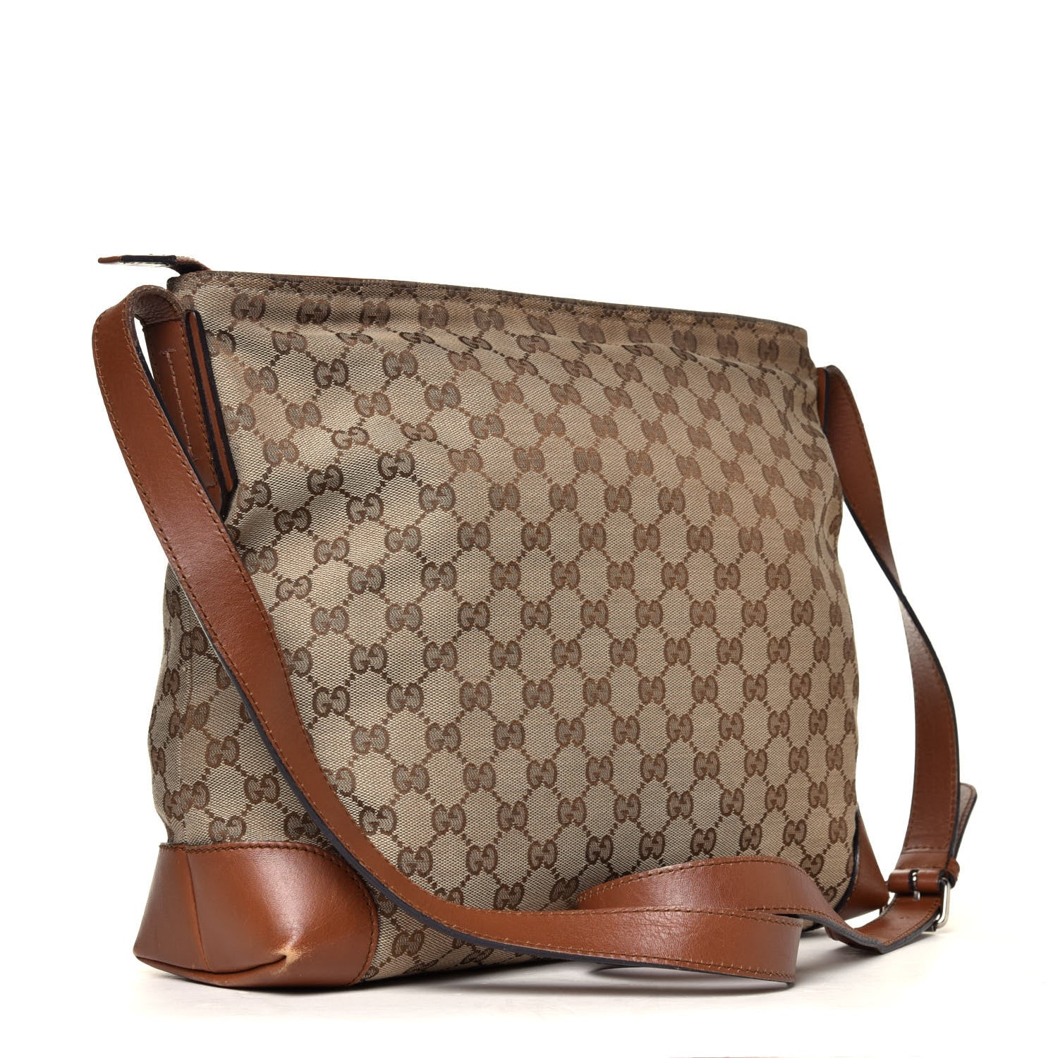 Gucci Monogram Large Flat Messenger Bag Brown 2 of 6