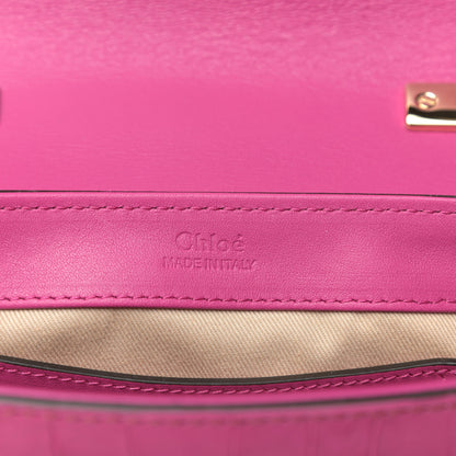 Chloe Calfskin Crocodile Embossed Mini C Double Carry Graphic Pink 6 of 9