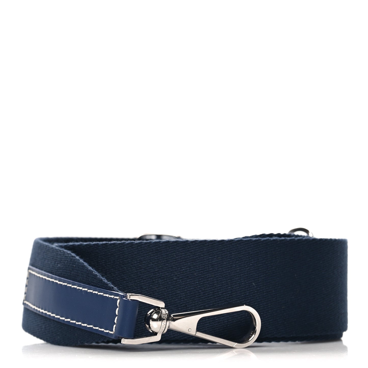 Canvas Calfskin Adjustable Shoulder Strap Navy Blue