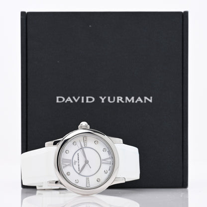 David Yurman Stainless Steel Rubber Diamond 35mm Classic Quartz Watch White 5 of 5