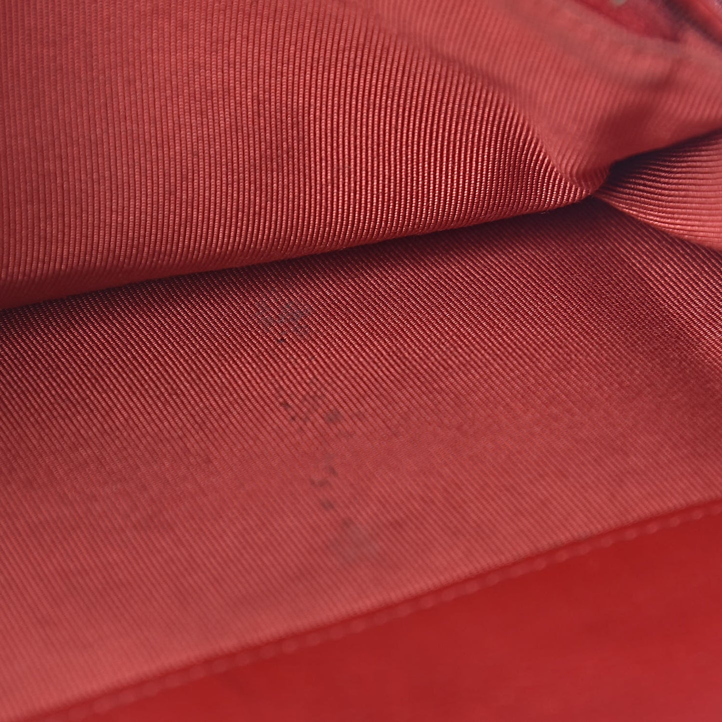 Patent Calfskin Quilted Yen Wallet Red