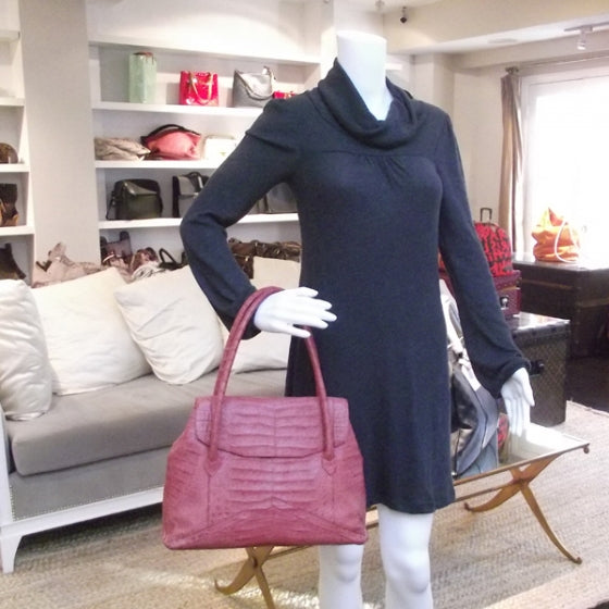 Nancy Gonzalez Crocodile Tote Red 2 of 10