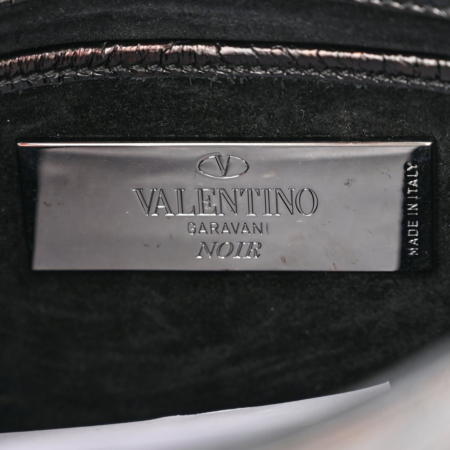 Craquele Calfskin Rockstud Shoulder Flap Bag Black