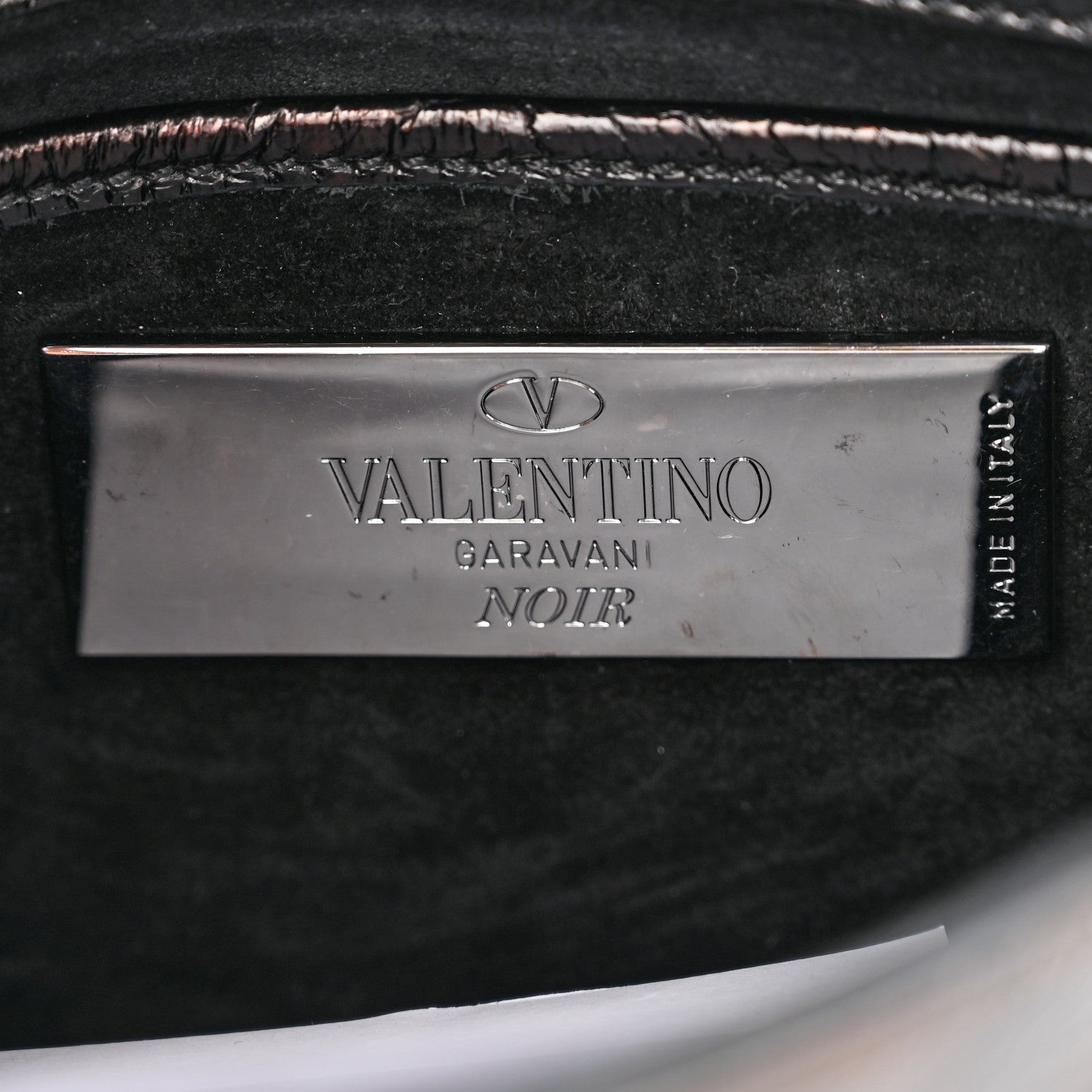 Valentino Garavani Craquele Calfskin Rockstud Shoulder Flap Bag Black 6 of 9