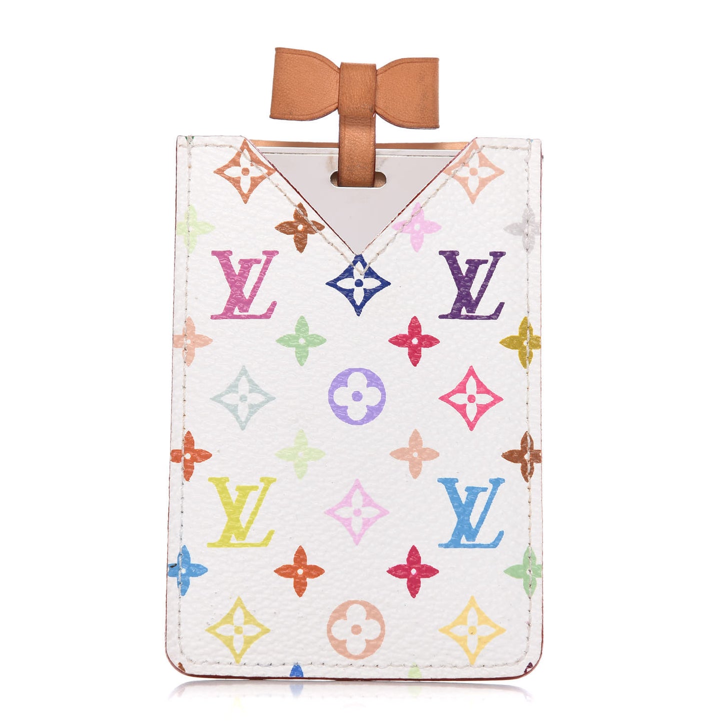 Monogram Multicolor Mirror and Case Pouch White