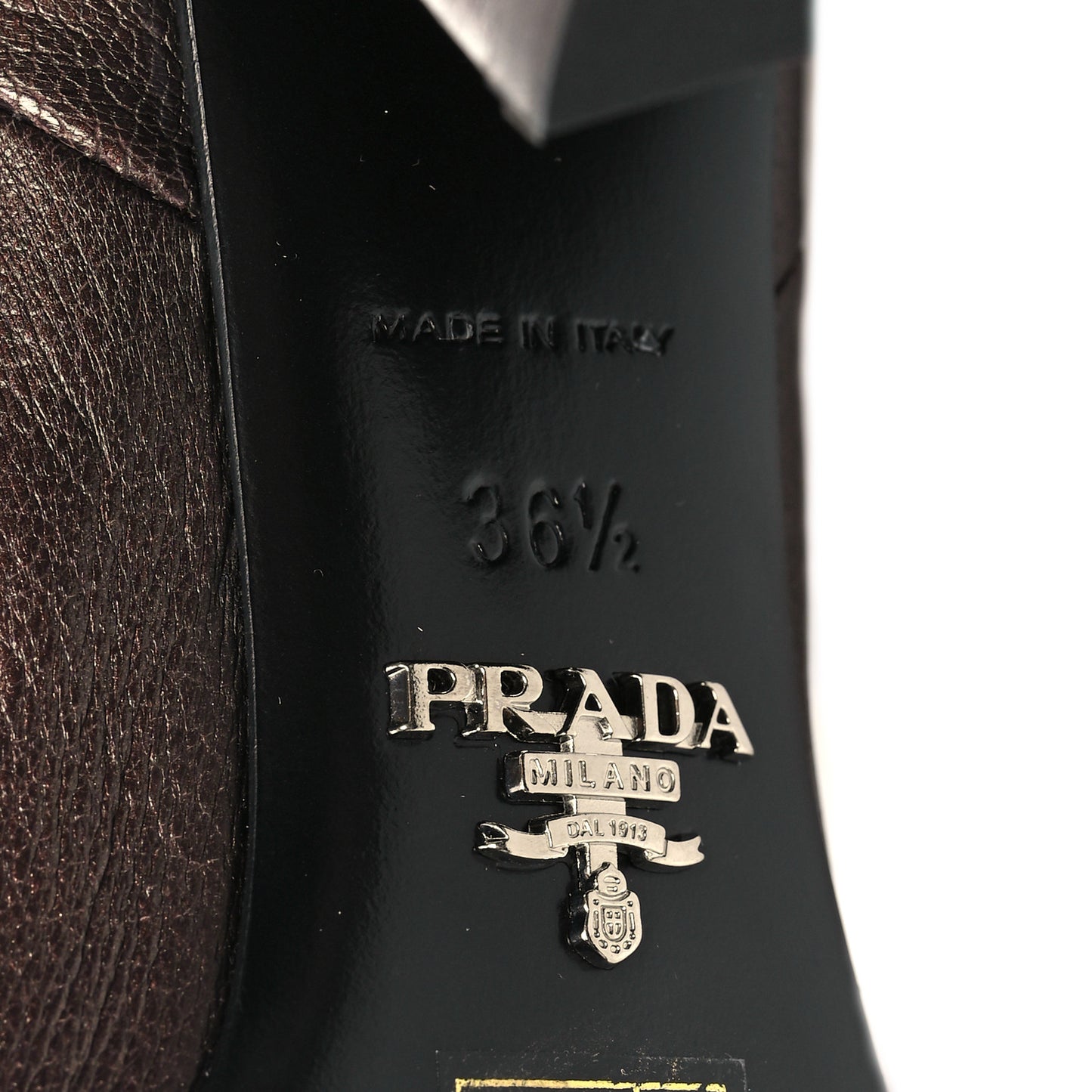 Metallic Calfskin Knee High 105mm Boots 36.5 Bronze