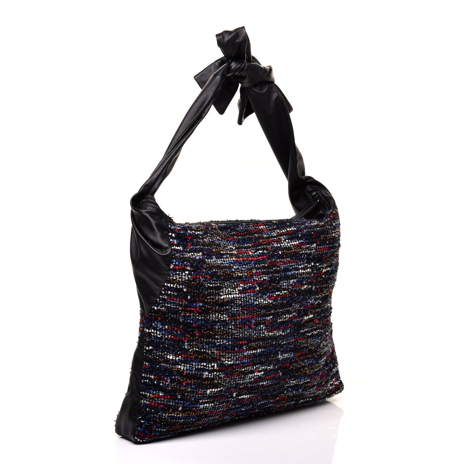 Chanel Tweed Lambskin Large Girl Bag Multicolor Black 3 of 9