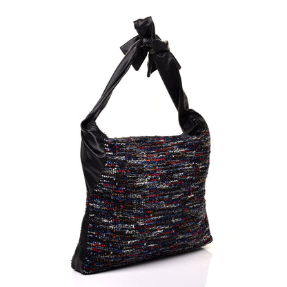 Chanel Tweed Lambskin Large Girl Bag Multicolor Black 3 of 9