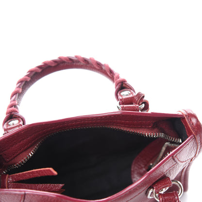 Balenciaga Chevre Silver Metallic Edge Hardware Nano City Rouge Lie De Vin 5 of 12