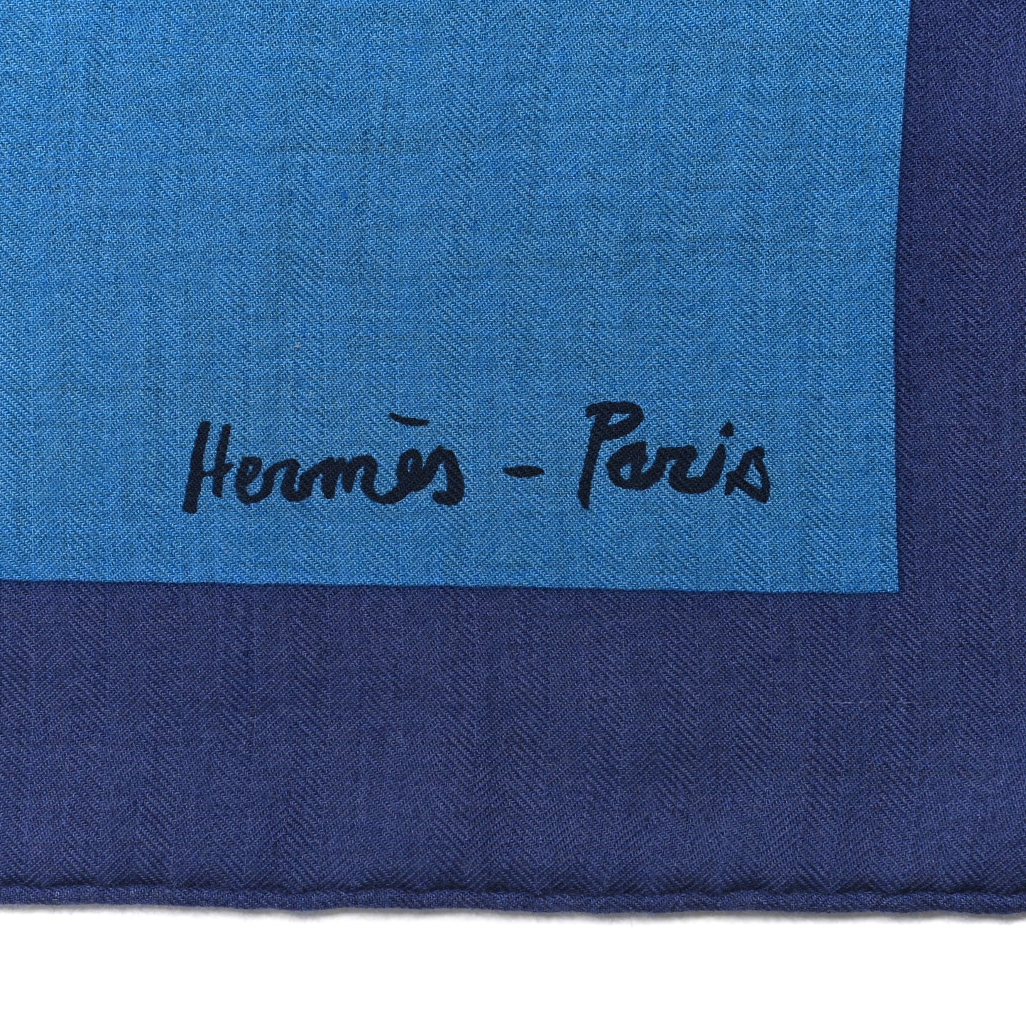 Cashmere Silk Chevaux Au Pre Shawl 140 Cobalt Naturel Vert