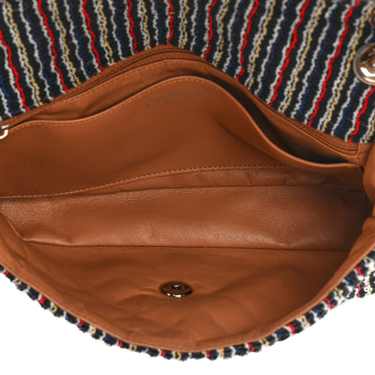 Chanel Tweed Woven Single Flap Beige Multicolor 7 of 10