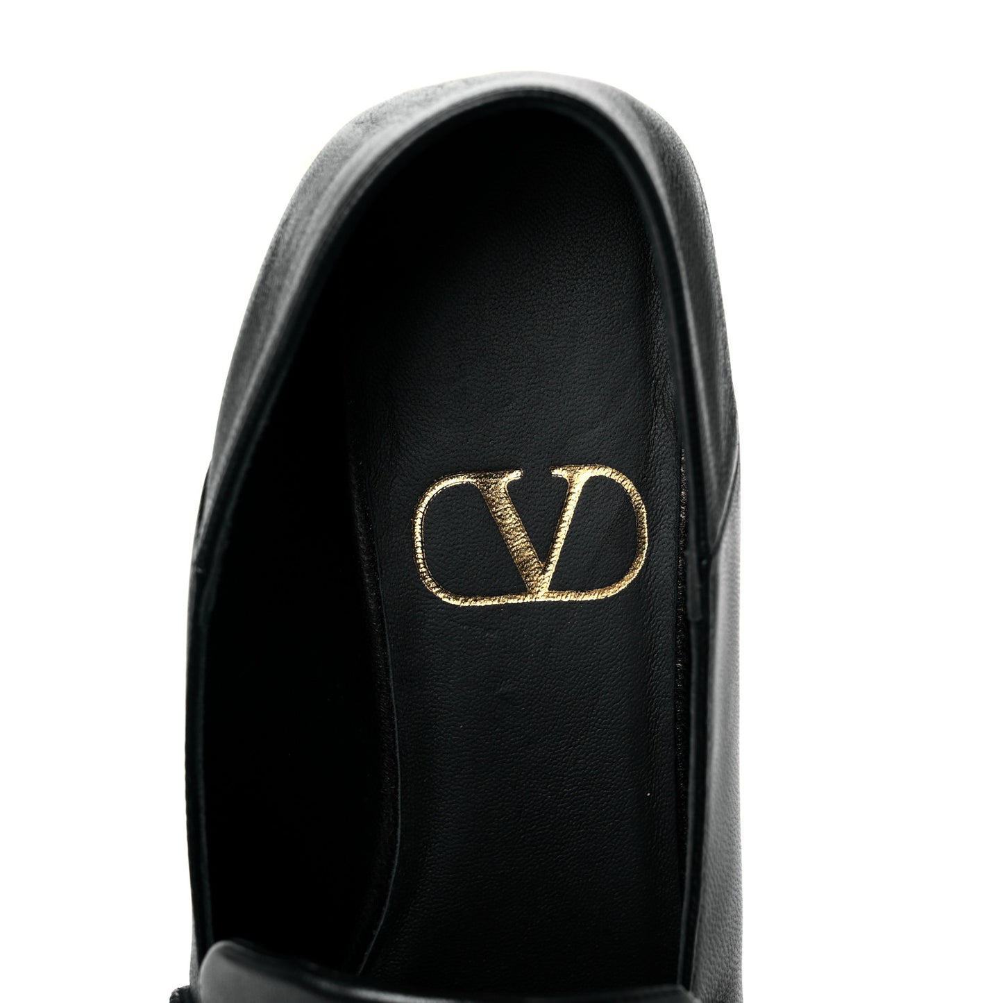 Nappa Stud Sign Loafers 38 Black