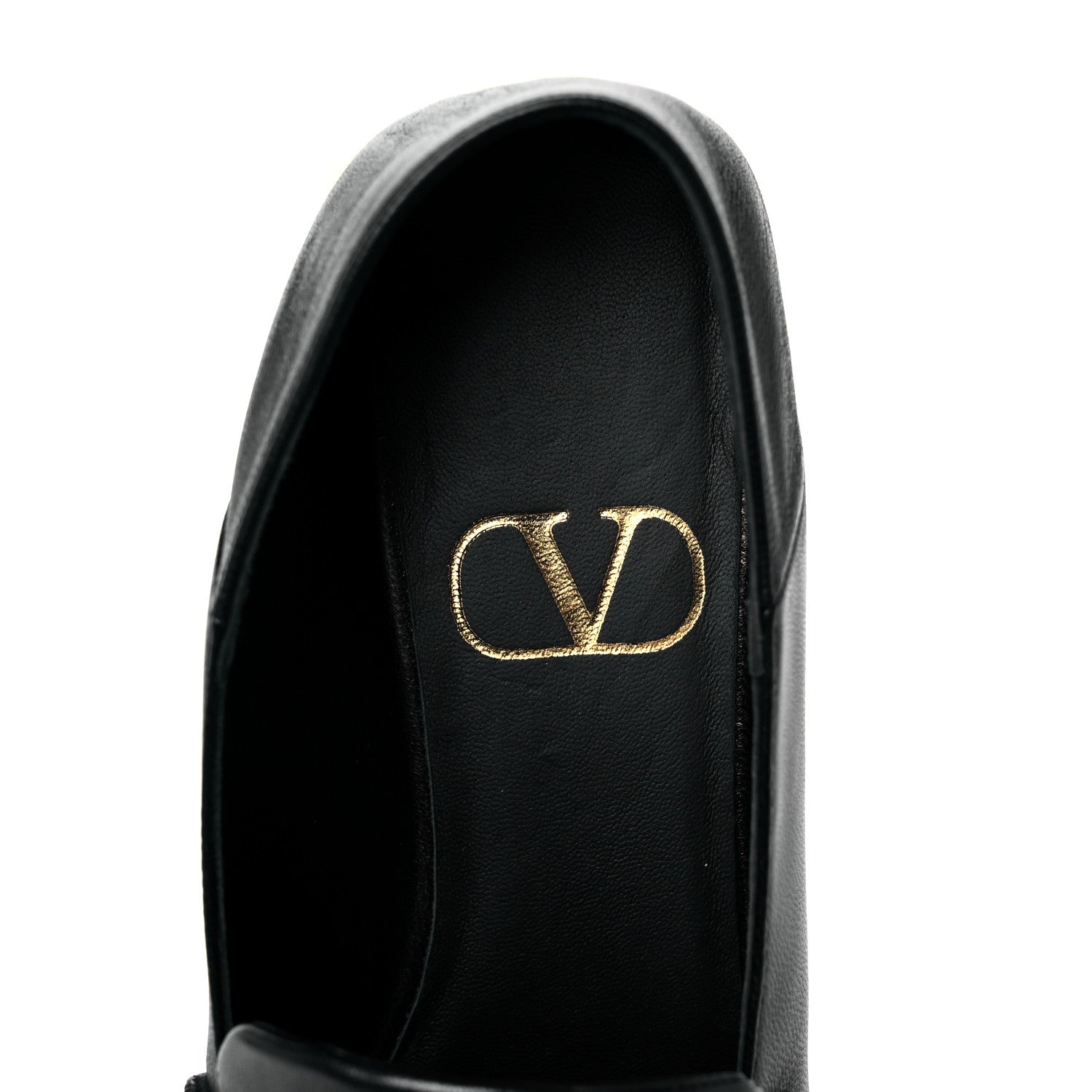 Valentino Garavani Nappa Stud Sign Loafers 38 Black 7 of 9