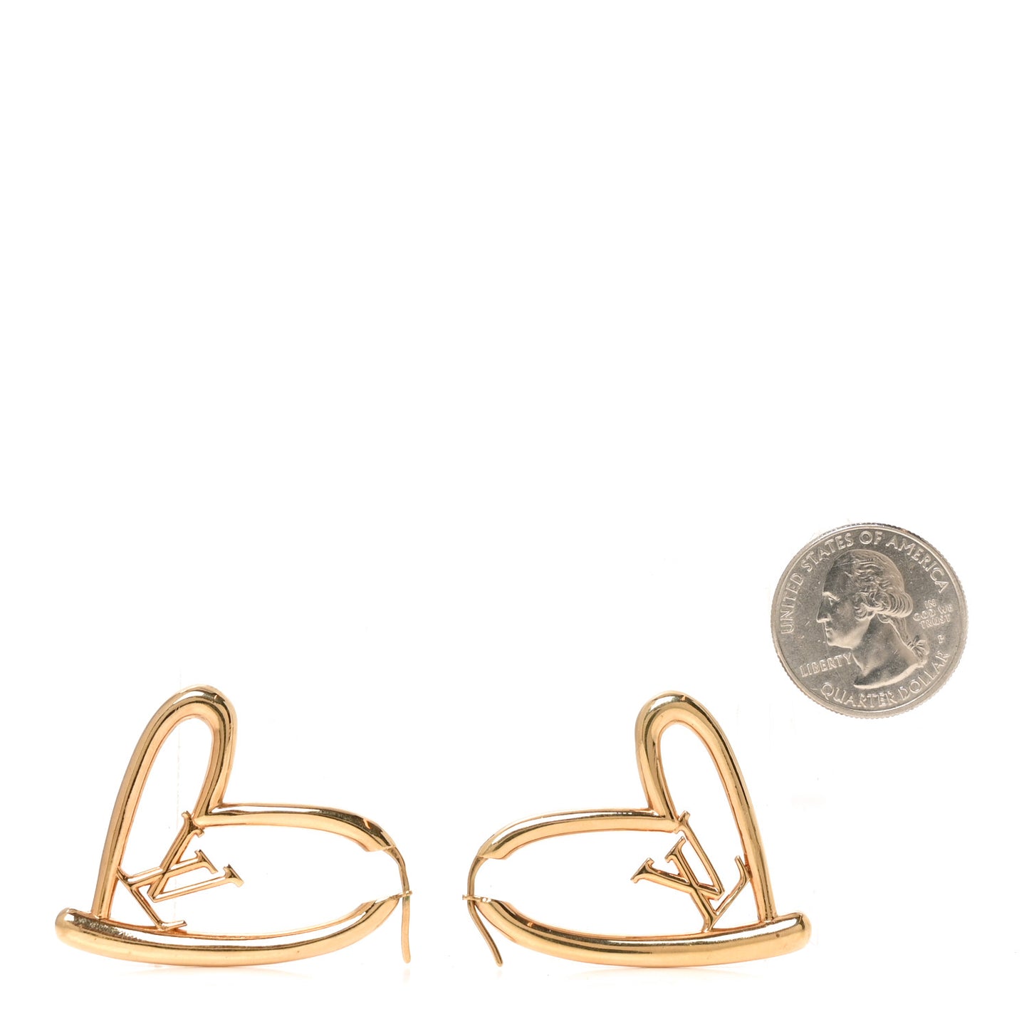 Metal Fall In Love Hoop Earrings GM Gold