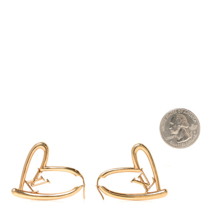 Louis Vuitton Metal Fall In Love Hoop Earrings GM Gold 2 of 4