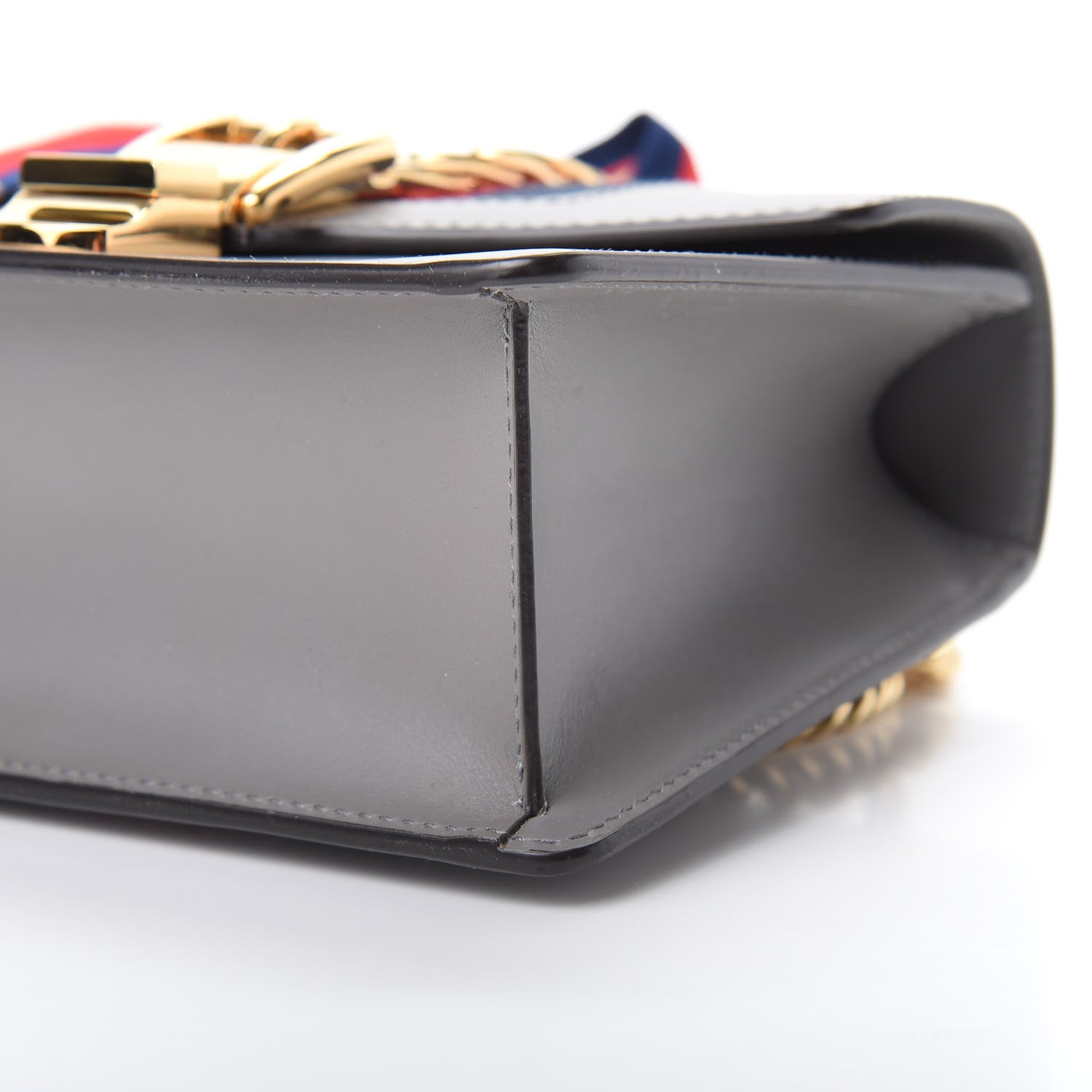 Gucci Calfskin Mini Sylvie Chain Shoulder Bag Deep Grey 10 of 10
