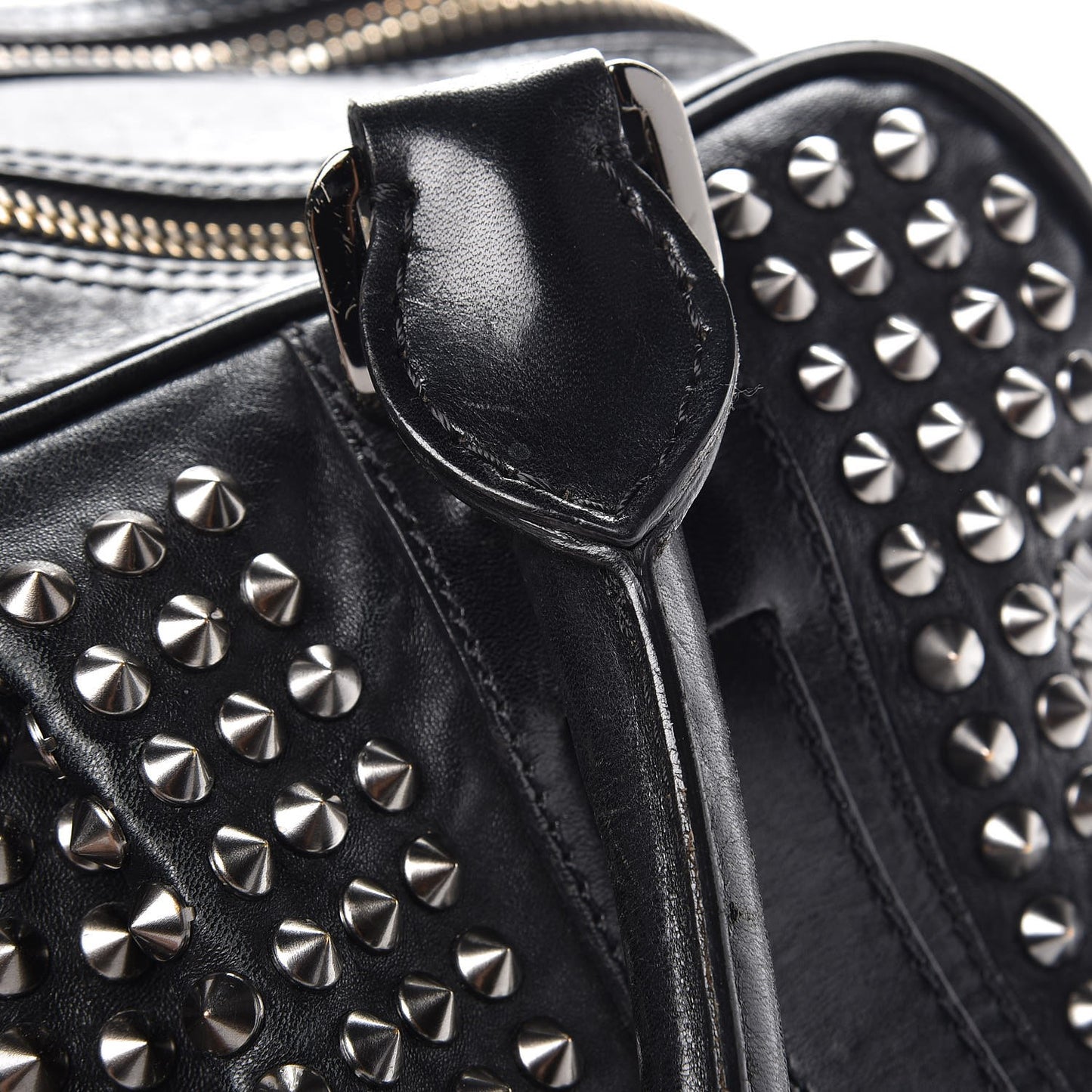 Prorsum Calfskin Studded Knight Satchel Black