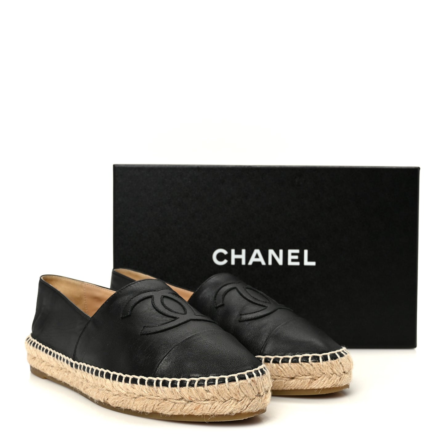 Lambskin CC Espadrilles 38 Black