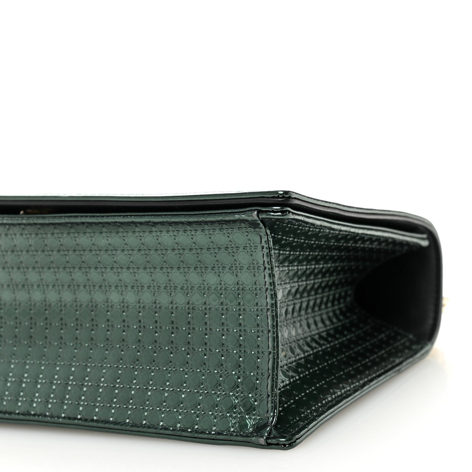 Christian Dior Metallic Patent Micro-Cannage Medium Diorama Flap Bag Malachite Green 10 of 11