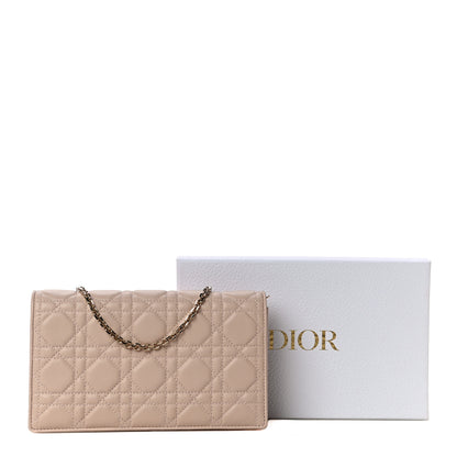 Christian Dior Lambskin Cannage Lady Dior Chain Wallet Beige 16 of 16