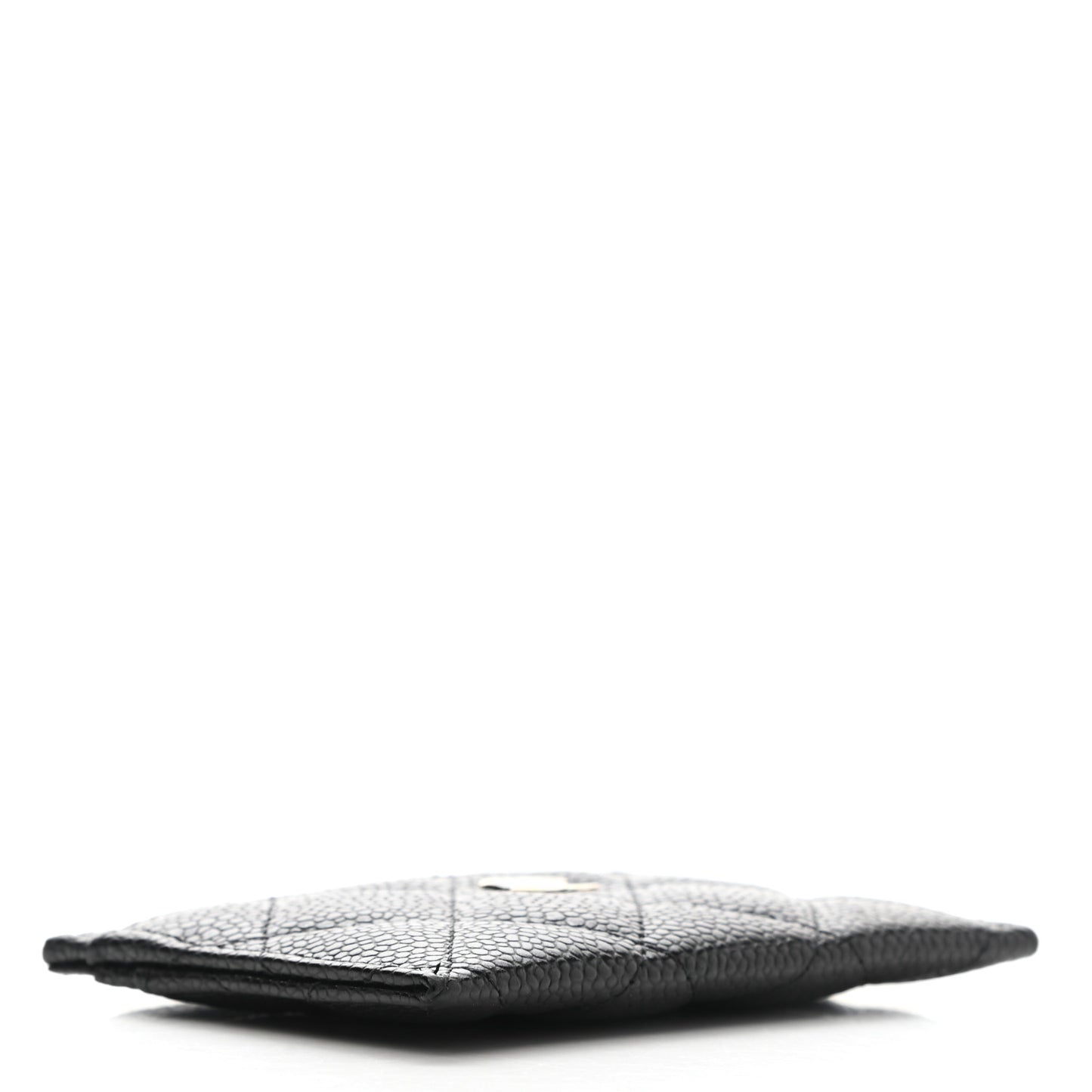Caviar Quilted Card Holder Black