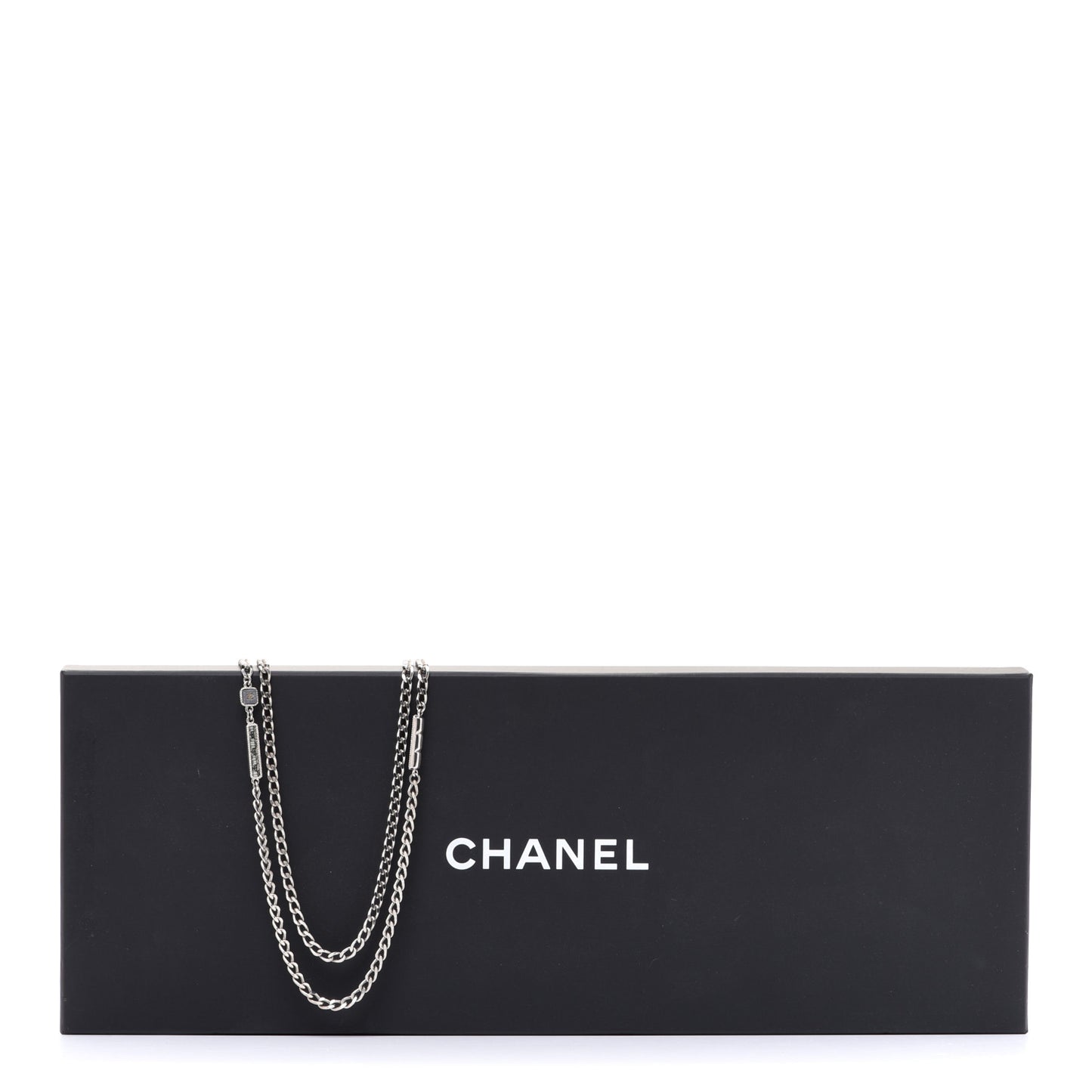 Crystal Baguette Stone Multi Strand Necklace Silver