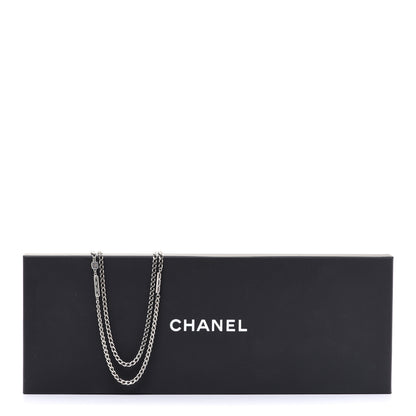Chanel Crystal Baguette Stone Multi Strand Necklace Silver 7 of 7