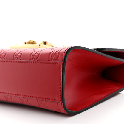 Gucci Guccissima Small Padlock Shoulder Bag Hibiscus Red 10 of 12