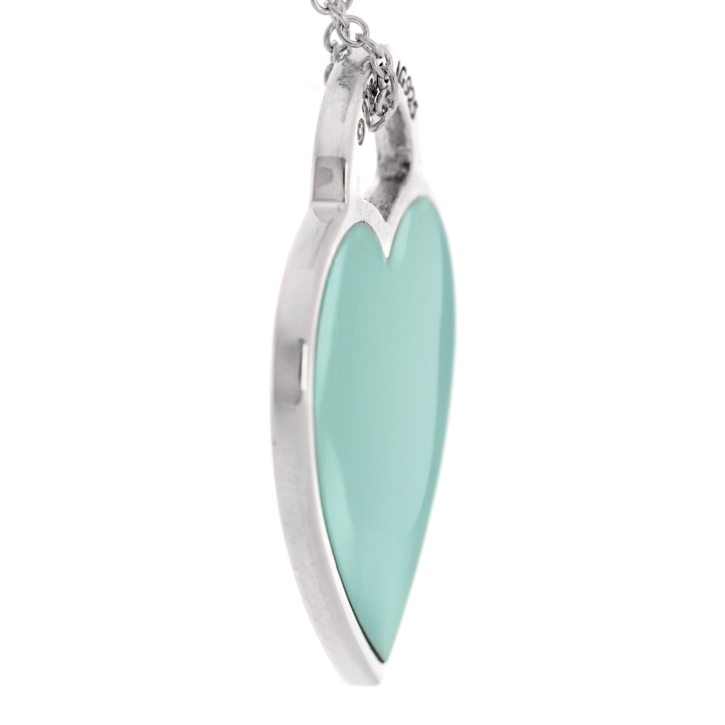 Sterling Silver Enamel Medium Return to Tiffany Heart Pendant Necklace Blue