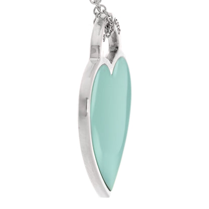Tiffany Sterling Silver Enamel Medium Return to Tiffany Heart Pendant Necklace Blue 6 of 7
