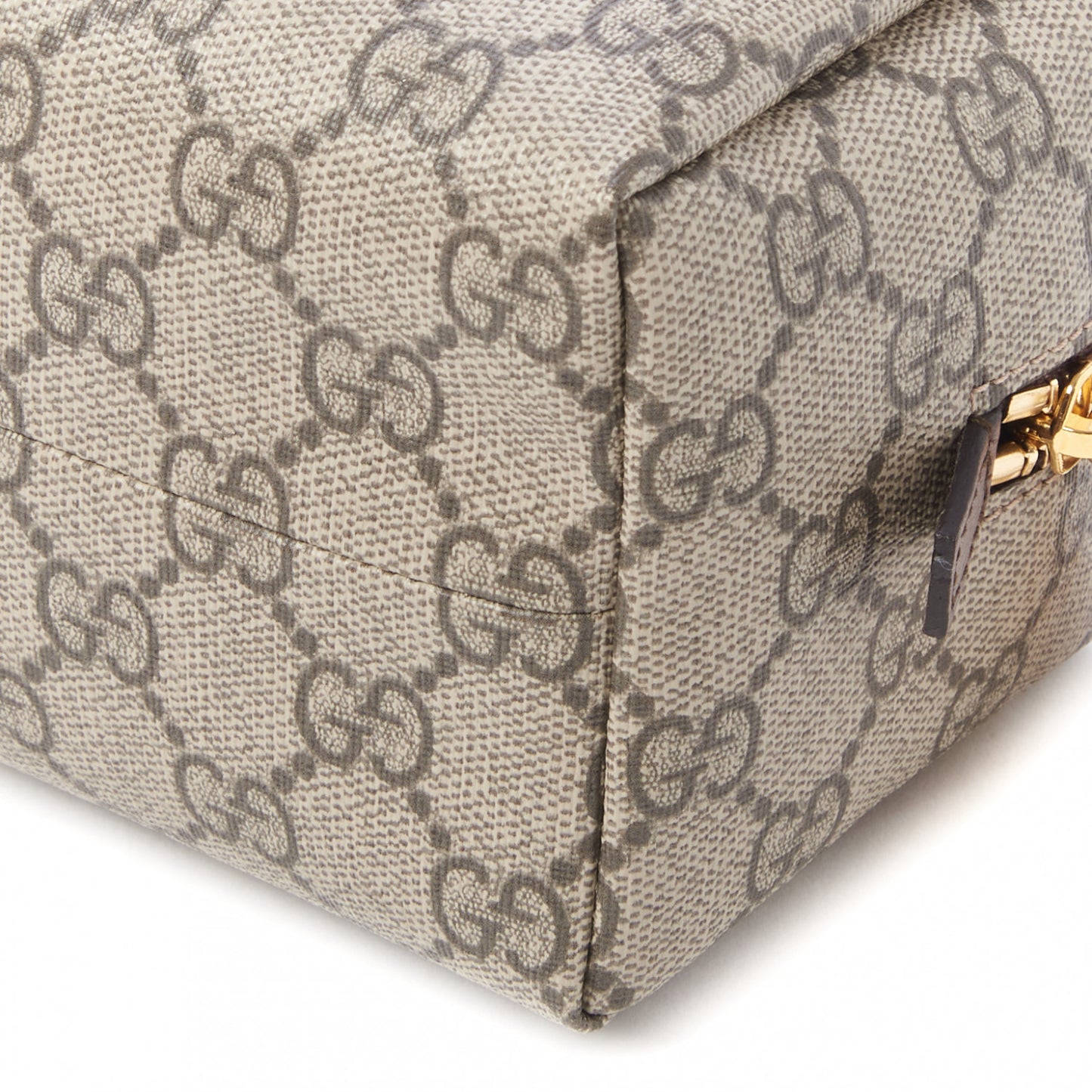 Soft GG Supreme Monogram Calfskin Medium Ophidia Cosmetic Case Beige Ebony New Acero
