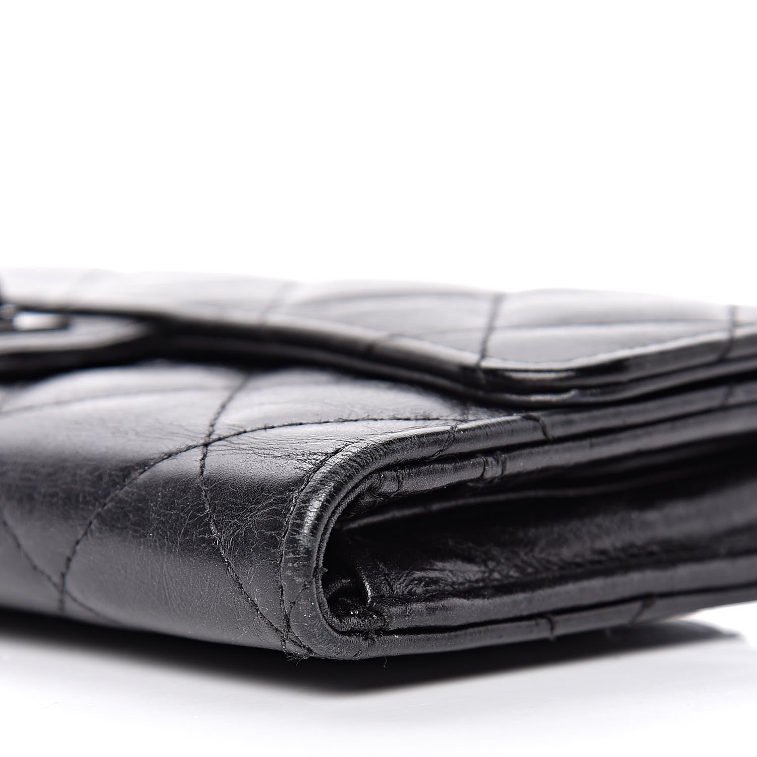 Chanel Metallic Aged Calfskin Quilted Reissue Long Flap Wallet So Black 9 of 12