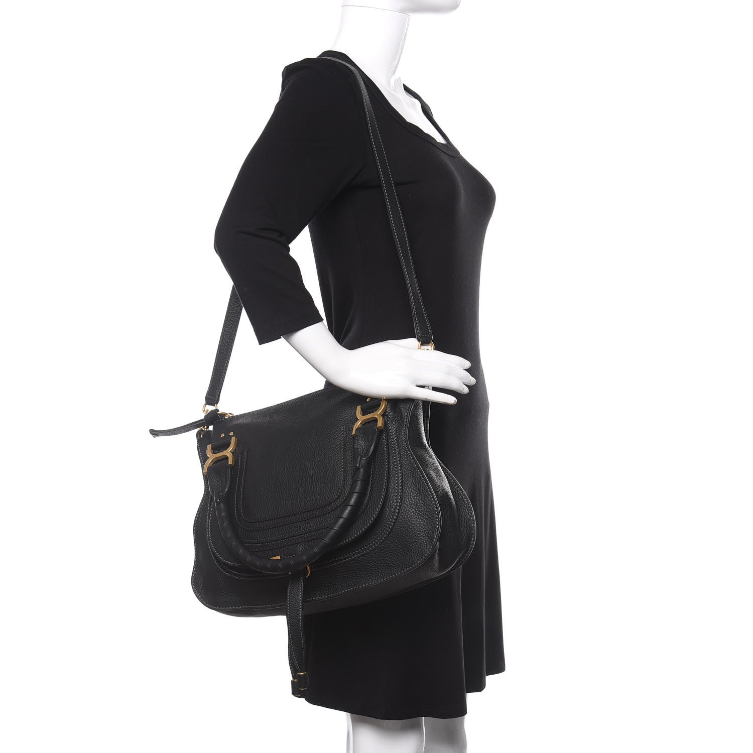 Chloe Calfskin Medium Marcie Satchel Black 2 of 11