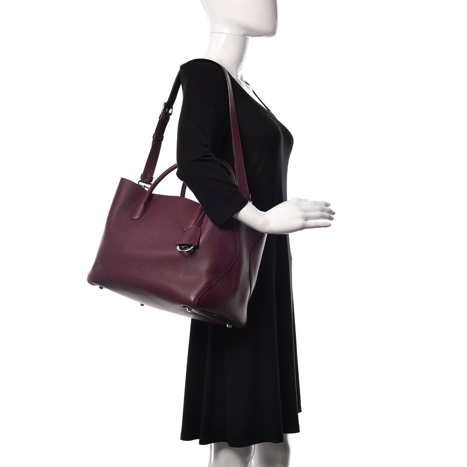 Christian Dior Supple Grained Calfskin Large Open Bar Tote Purple 2 of 11